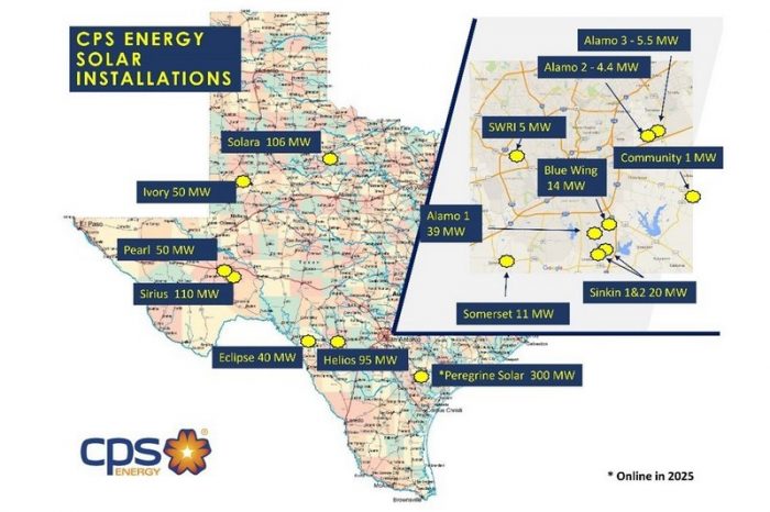 CPS Energy solar projects map