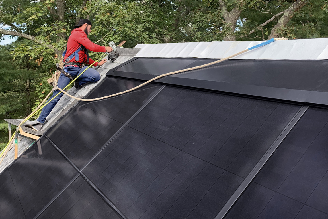 Solaria solar modules used in a GAF Energy installation