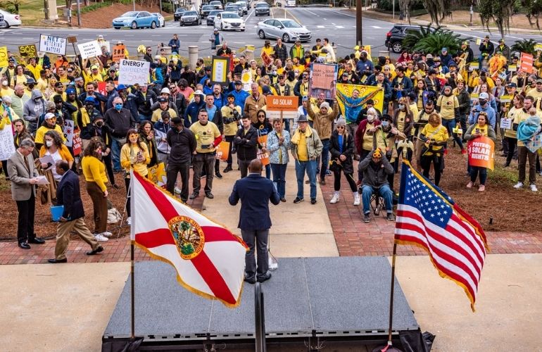 The Florida solar industry rallies against the new net-metering bill. Bob O’Lary Photography