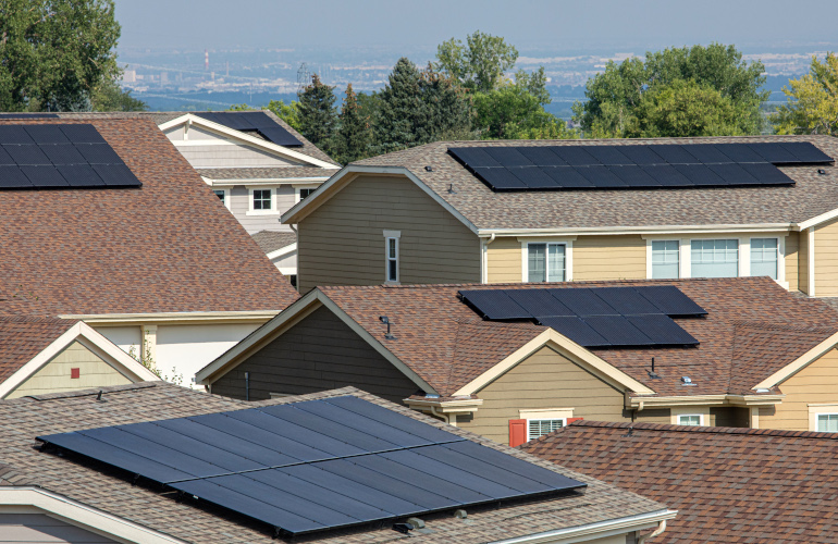 Solar homes in Golden, Colorado. Photo by Werner Slocum/NREL