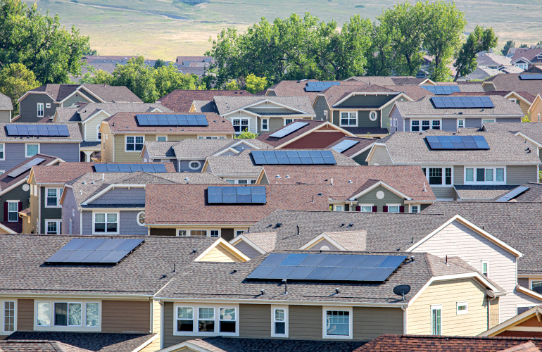 Solar homes in Golden, Colorado. Photo by Werner Slocum/NREL