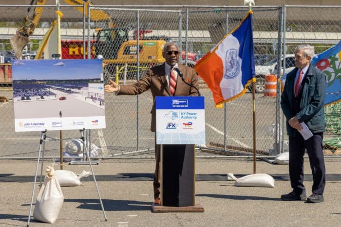 Gregory Meeks TotalEnergies JFK Airport solar canopy