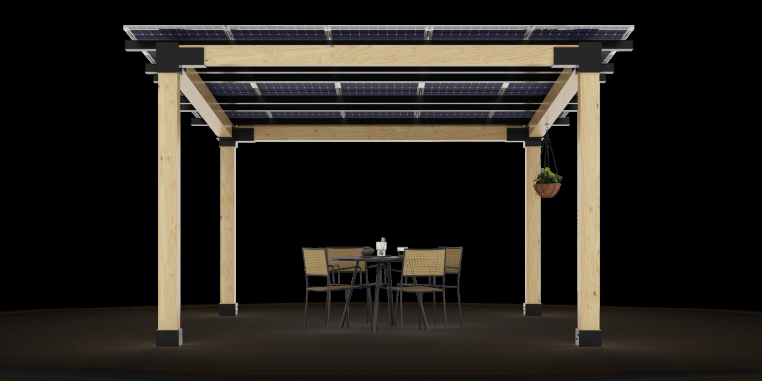 Brooklyn Solar Canopy wood-post