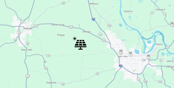 Treaty Oak Redfield Solar map